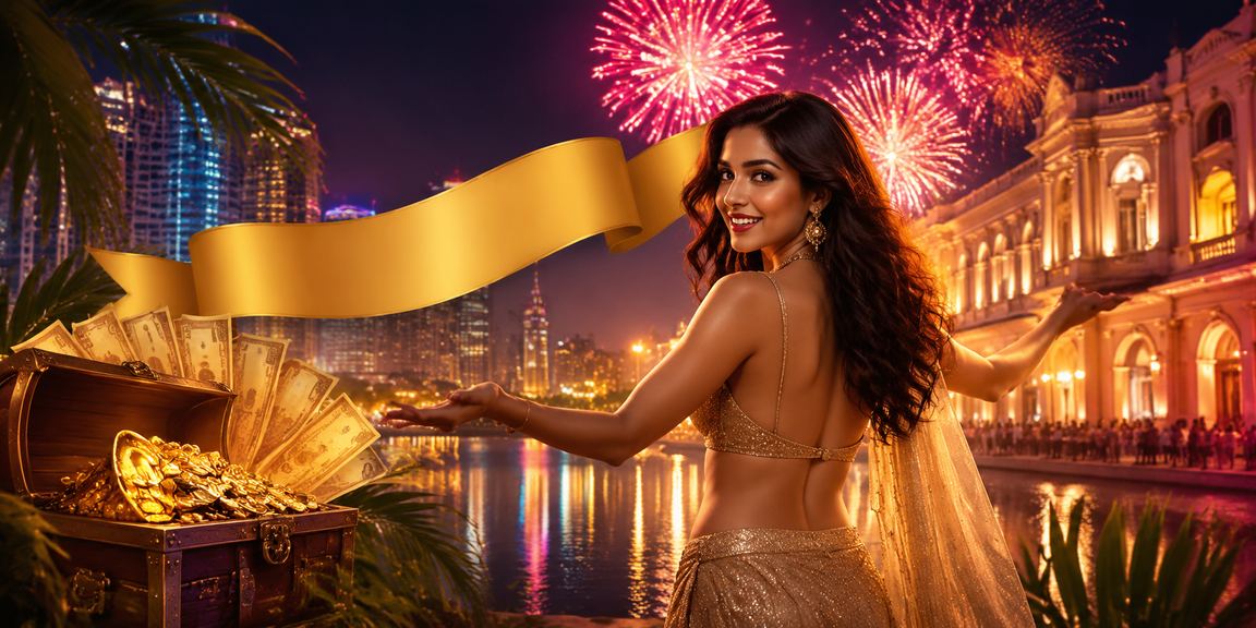 Live casino dealer interacting with Bollywood themed table